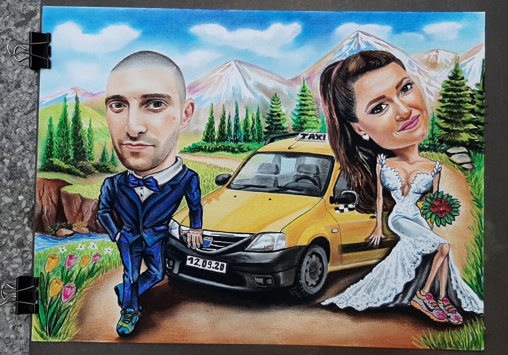 Професионално ръчно рисувани  Портрети,