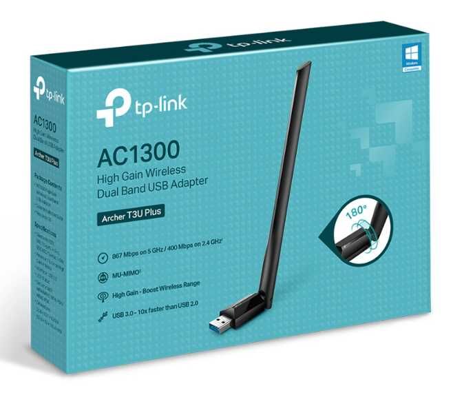 TP-Link Archer T3U Plus, T3U Двухдиапазонный Wi‑Fi USB‑адаптер adapter