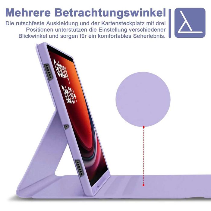 Husă tastatură iluminată Samsung Galaxy Tab S9 Plus 12.4 2023,QWERTZ