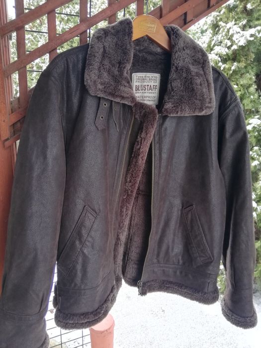 Geaca piele bărbati cu blana Blustaff L