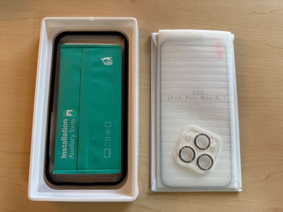 Set Folie sticla + Protecție cameră iPhone 15 Pro Max