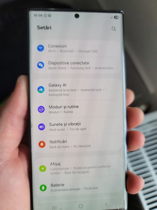 Display cu rama Samsung Galaxy S23 Ultra original, cu rama, fisurat