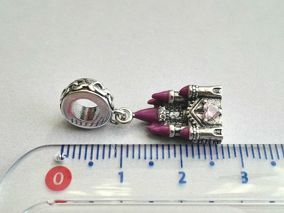 Charm castel fermecat - argint si zirconiu cubic