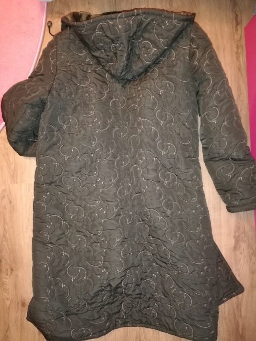 Geaca/jacheta lunga kaki cu gluga