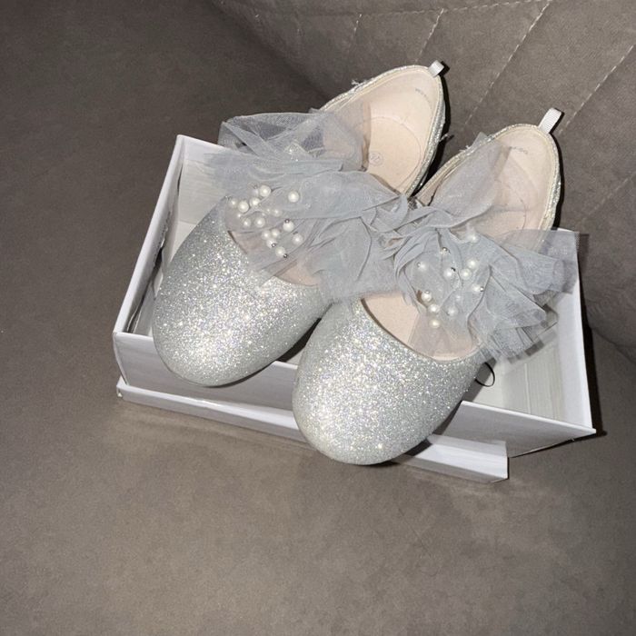 Туфельки для девочек в серебре, 30 размер