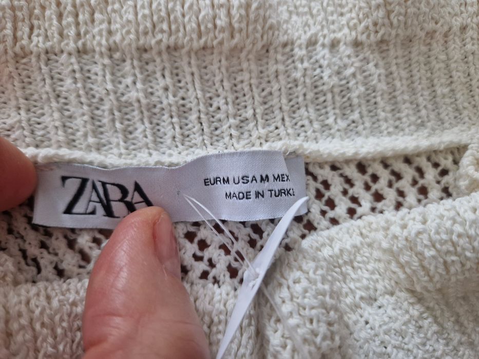 Pulover subtire tricotat Zara Woman Crem M