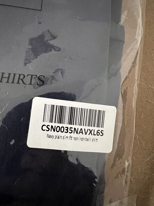 Риза Charles Tyrwhitt XL Navy Plain Slim Fit Non-Iron