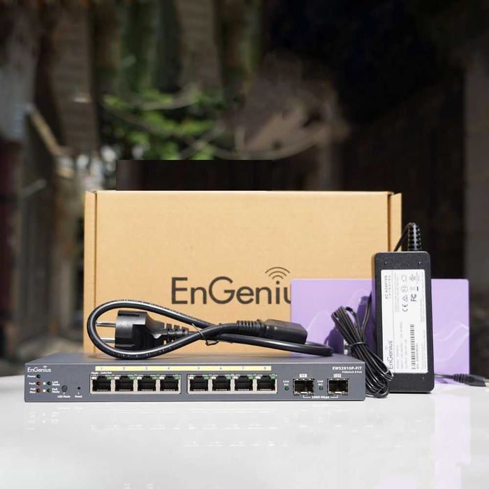EnGenius EWS2910P-FIT Managed Gigabit 8-Port 55W PoE Switch with 2 SFP
