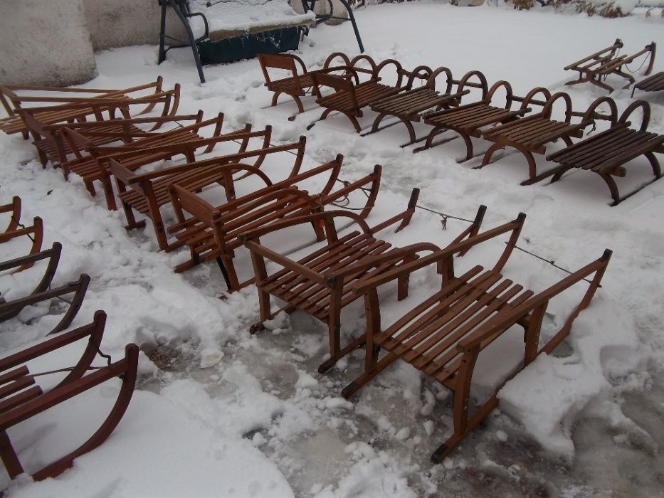 Дървена шейна шейни ретро