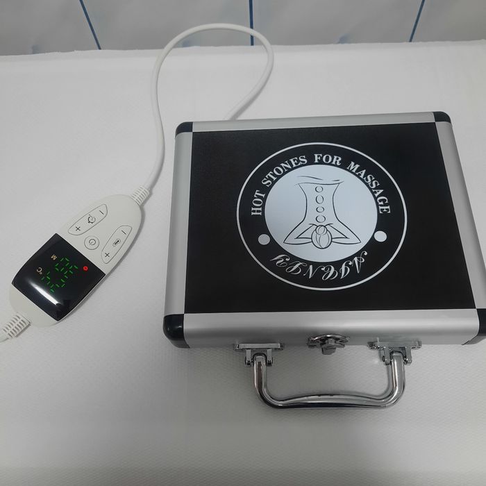 Set  complet pentru masaj cu pietre calde cu incalzitor (în stare foarte buna)