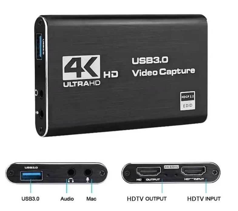 Placa de captura video PC PS4 Xbox Porturi USB HDMI