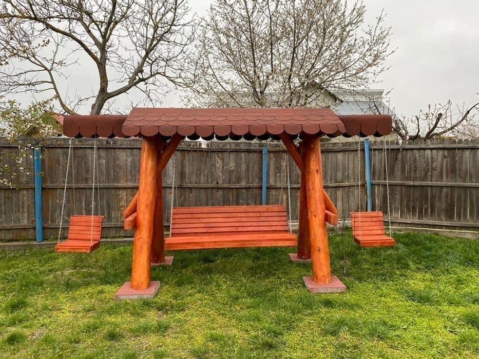 Balansoar masiv din lemn rustic / leagan lemn