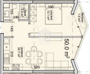 Двустаен апартамент с нескриваема панорама за продажба в предстоящ стр