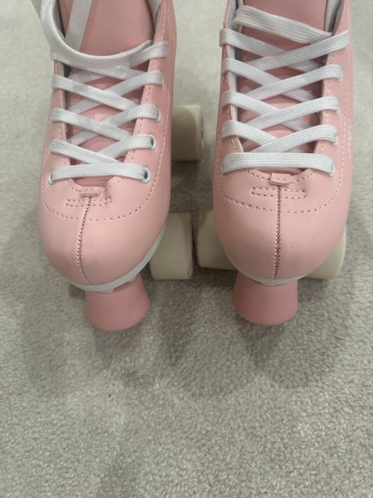 OXELO РОЛКОВИ КЪНКИ QUAD за фигурно пързаляне, розови за момиче