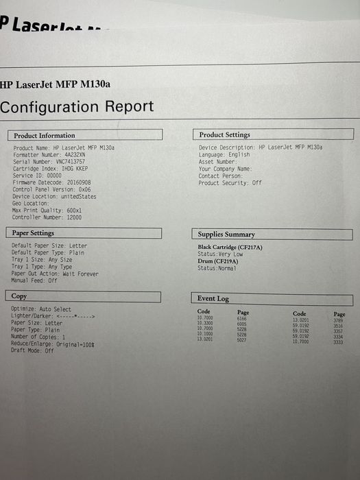 Принтер HP M130a