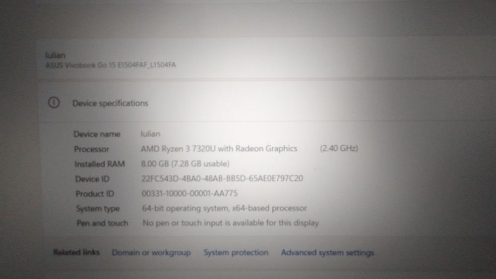 Laptop Asus Vivobook Go15