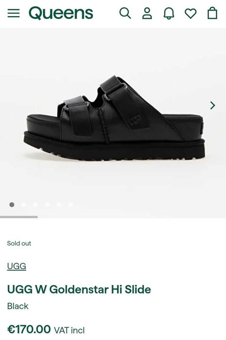 ugg goldenstar hi slide black оригинални в черен цвят