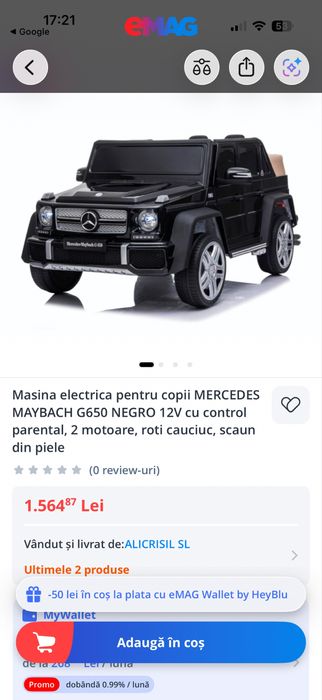Vand masinuta electrica pentru copii