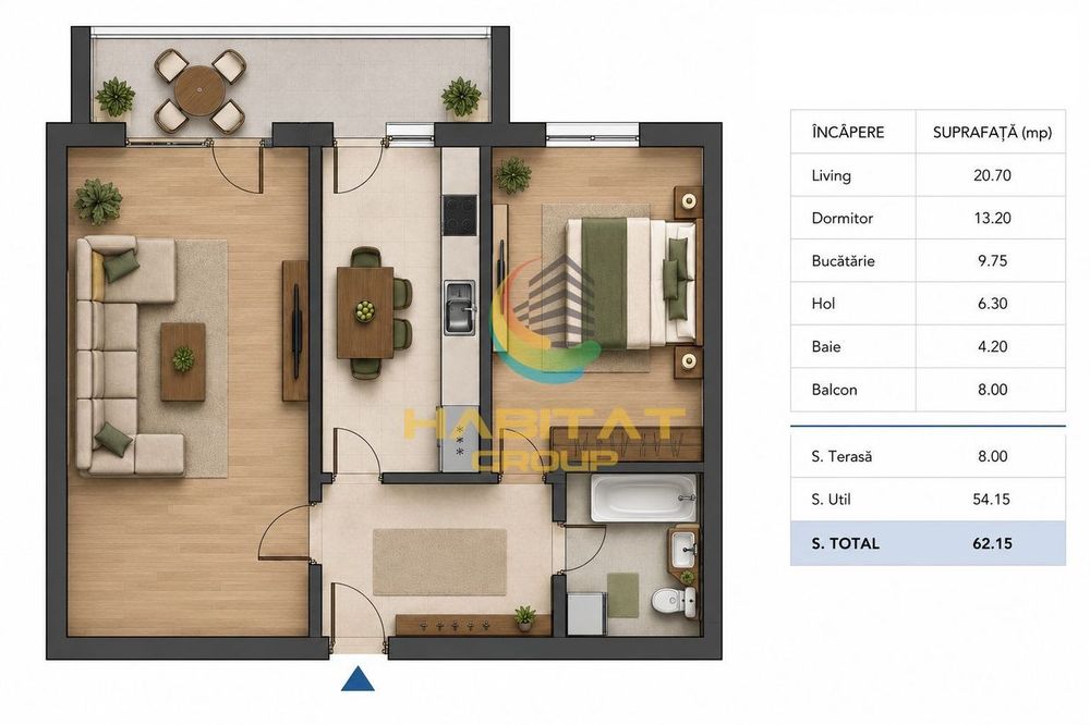 Apartament 2 camere - metrou Nicolae Teclu