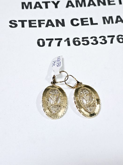 Vand cercei din aur 14 k 7 g cod 591