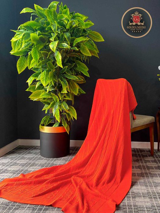 Вязаный плед 120×200 см — Подарка