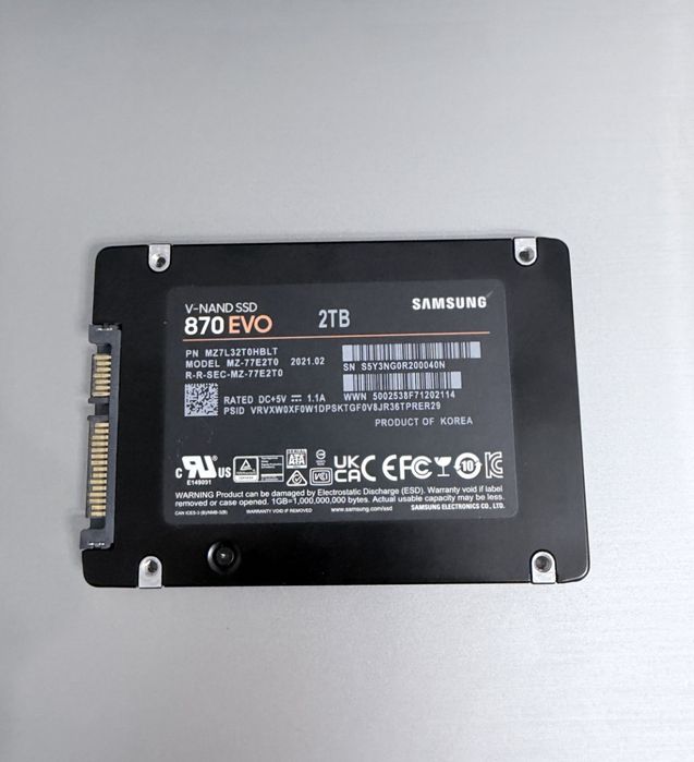 Продам ssd samsung evo 870 2тб 100% жизнь