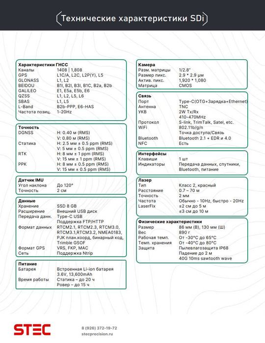 GNSS приемник STEC SV1 Baza + STEC SDI Rover komplekt GPS приемник