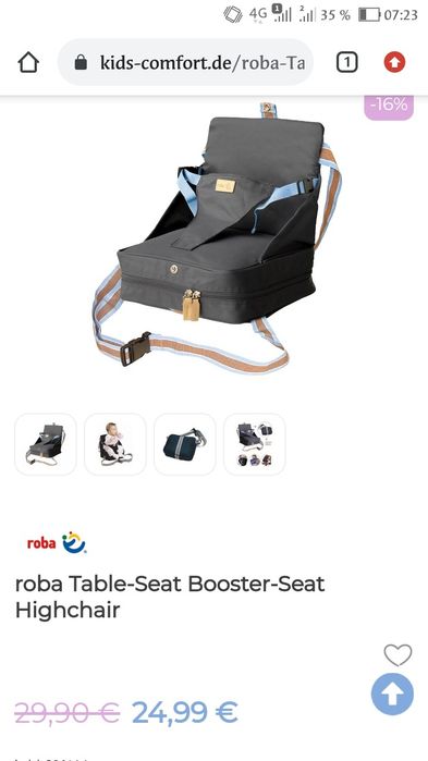 Booster(inaltator)masa bebe voiaj pliabil