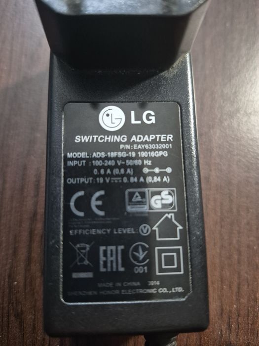 Alimentator(adaptor) original pentru monitor și televizor LG, 19V
