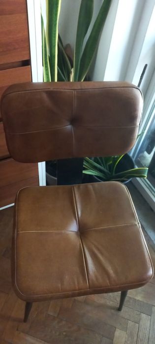 Scaun  în stil loft de la Clayre & Eef Olanda, dining/ birou din piele