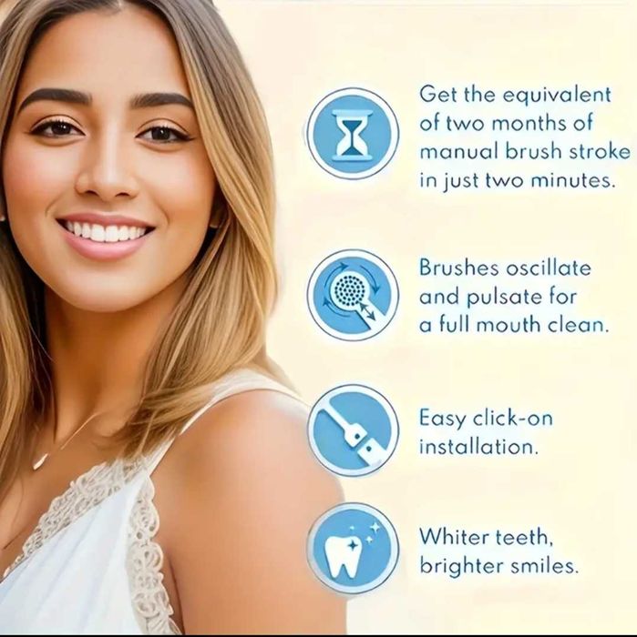 Set periuta de dinti electrica, 4 capete rezervă, încărcare USB