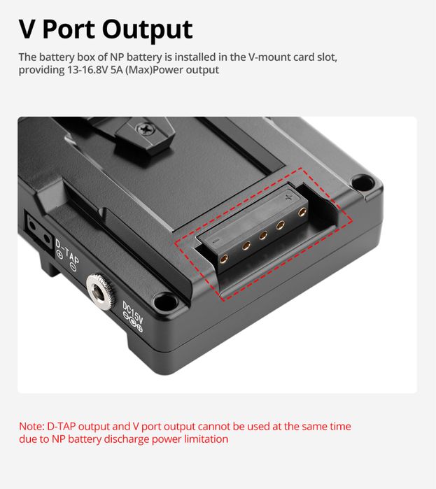 D tap. Power V-lock Plate - Sony C-pin Male. Npf to v mount.