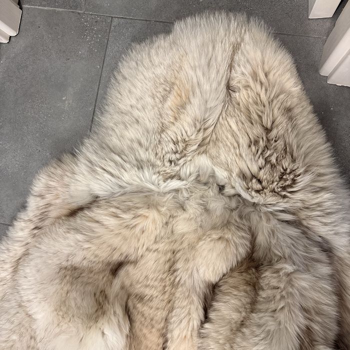 Haina blana naturala vulpe aurie