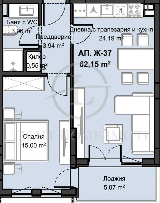 Продава се Двустаен апартамент в Пловдив, Христо Смирненски - 79 кв.м за 1458 €/кв.м - Снимка #3