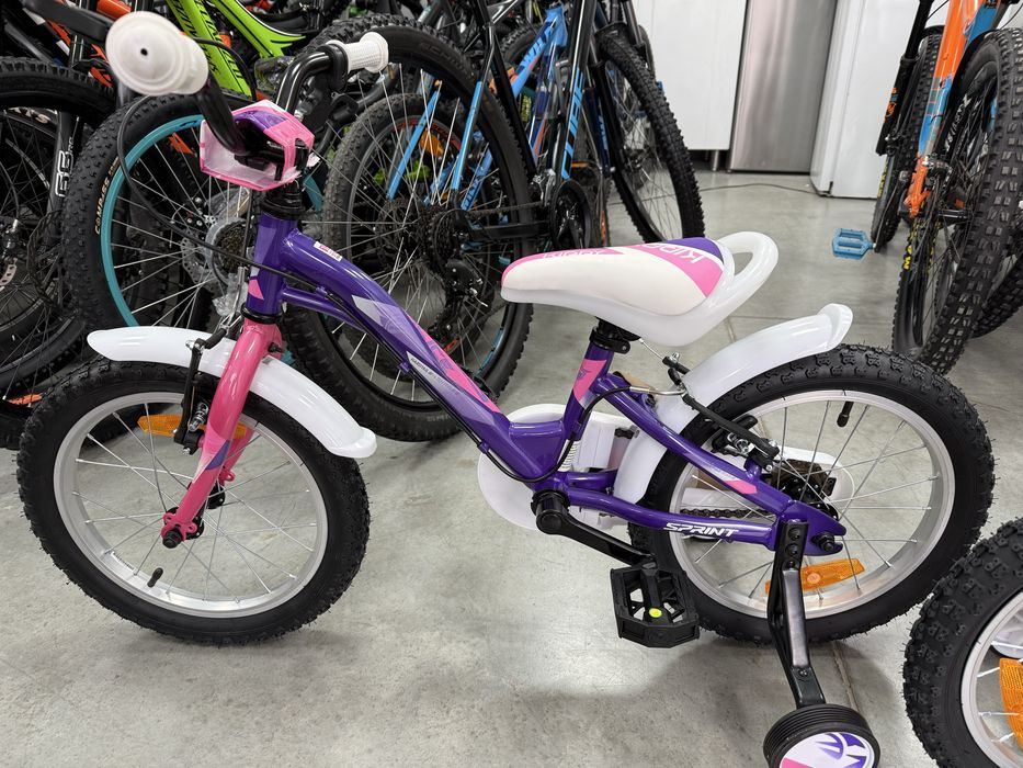 Ново !!Детски велосипед SPRINT - Alice, 16", 203 mm, бял/лилав
