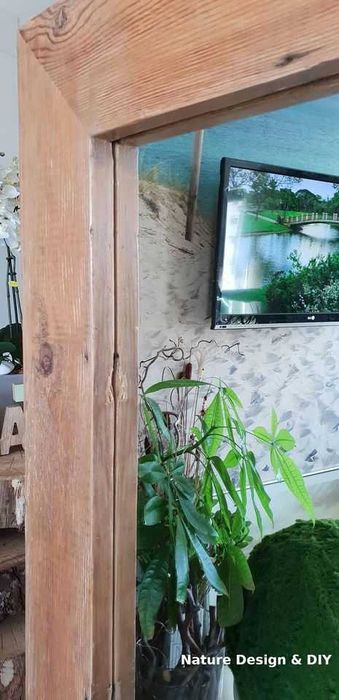 Oglinda decorativa din lemn antichizat (dimensiuni mari)