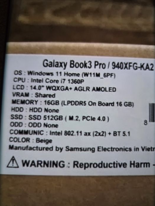 Ноутбук Samsung Galaxy Book 3 Pro 14