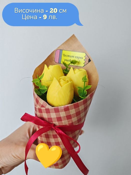 Изработка на букети от сапунени цветя