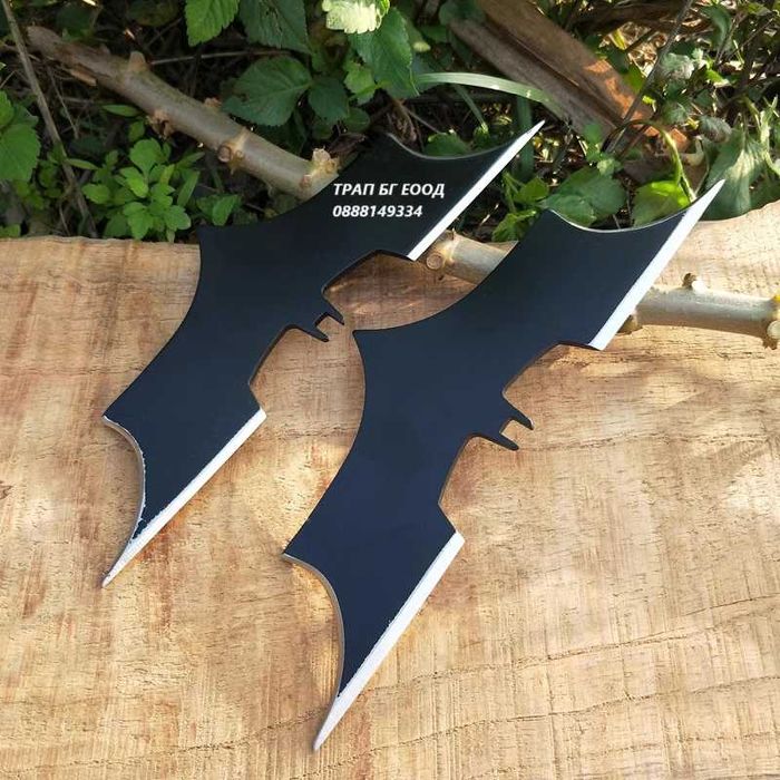 Шурикени за хвърляне Батман Batman 20 см Звездички Два броя с калъф