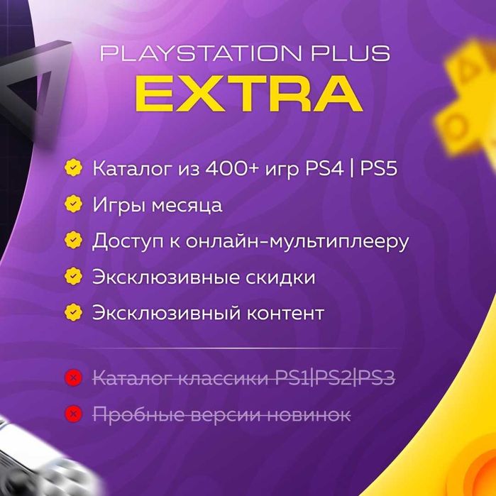Подписка PlayStation Plus Delux, EXTRA, EA Play