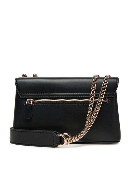 Черна кожена чанта Guess