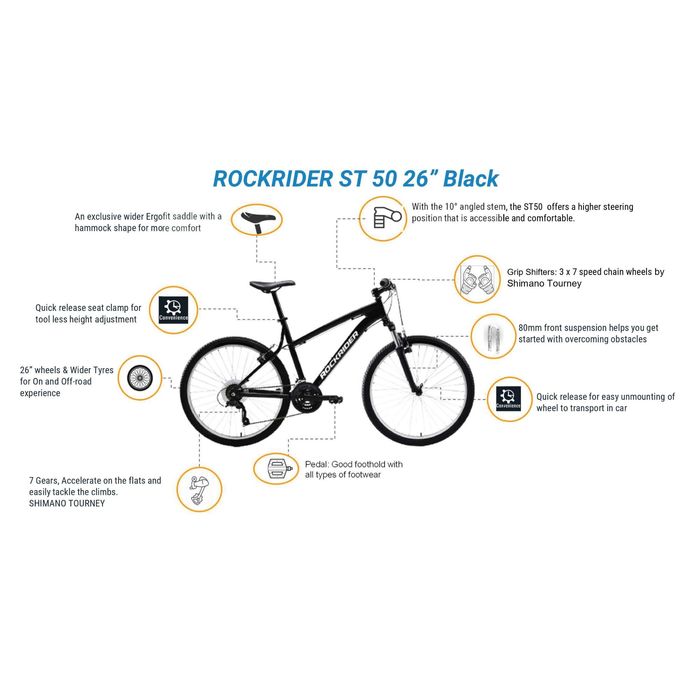 Велосипед ROCKRIDER ST50 26" размер S