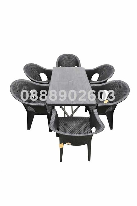 Градински комплект „Хобби“ със сгъваема маса и 6 стола