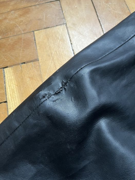 Armani Exchange Faux Leather Jacket Black Кожено Яке Бомбър Еко Кожа