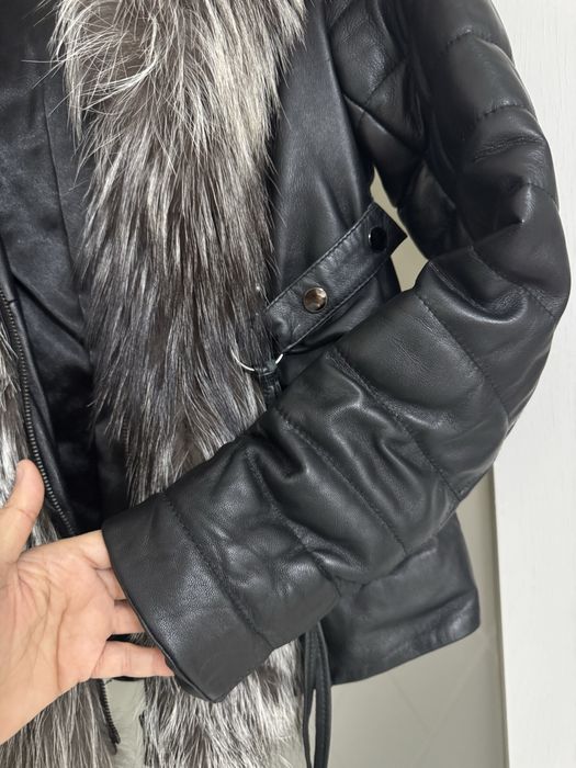 Куртка кожаная с мехом песца