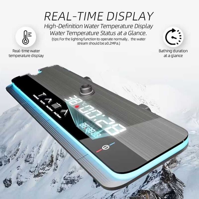 Луксозна душ система със светещ смесител дисплей и 4 функции бутони