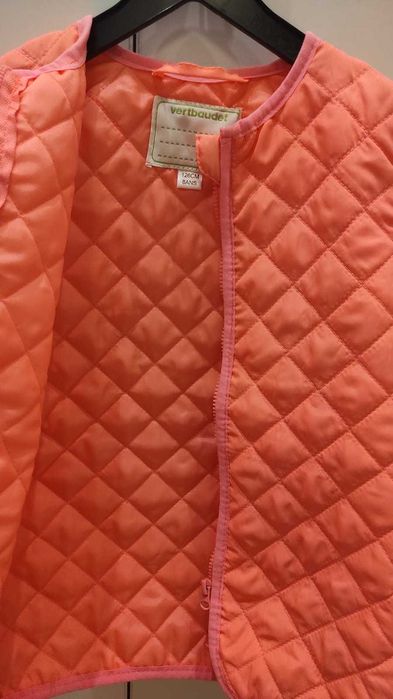 Geaca fete subtire matlasata VERTBAUDET, oranj neon 122-128 cm