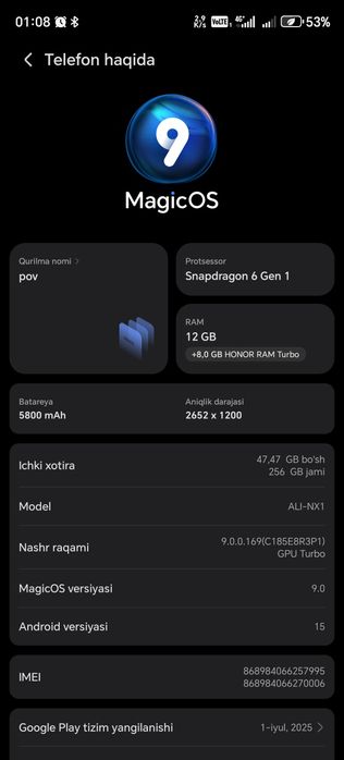 Honor x9b 256/12GB