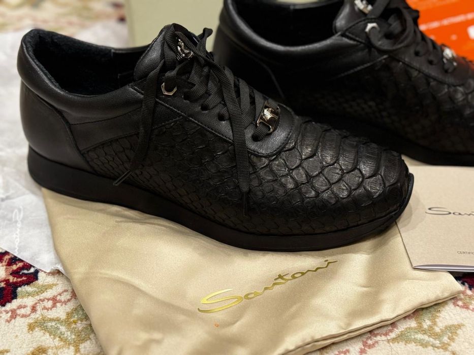 Кроссовки Santoni кожа питона оригинал