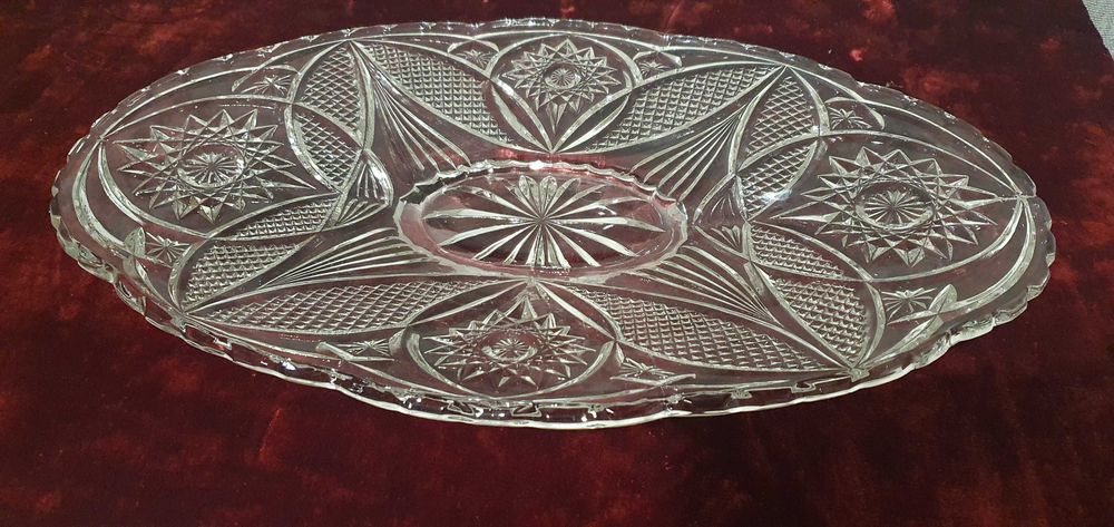 Стъклено ретро плато, елипса